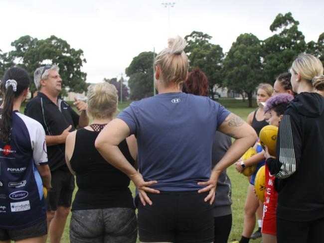 Former Wagga women's league Aussie Rules coach Ken McPherson, 53, said he's very excited about the level of talent and commitment of the on the Lismore Swans women's squad. Photo: Alison Paterson .