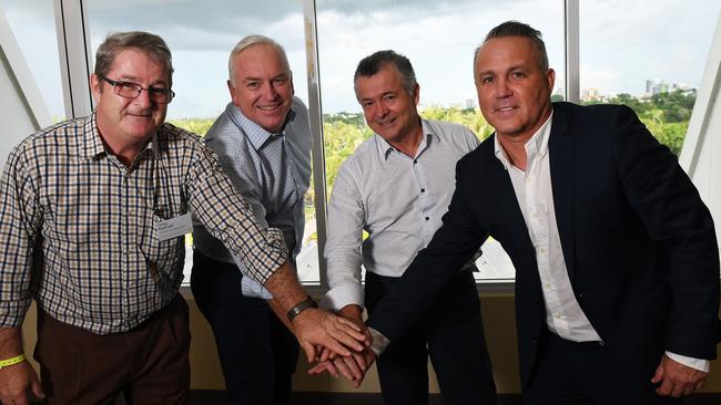 Industry leaders Greg Bicknell, David Malone, Ian Kew and Ashley Manicaros at the Economic Recovery Summit. Picture: Katrina Bridgeford