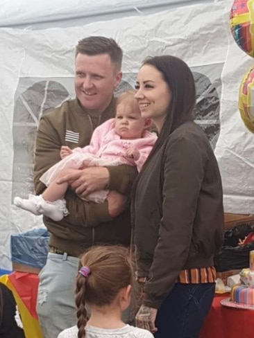 Kieran and Maggie with their daughter Murphy at her birthday. Image: Supplied to Kidspot