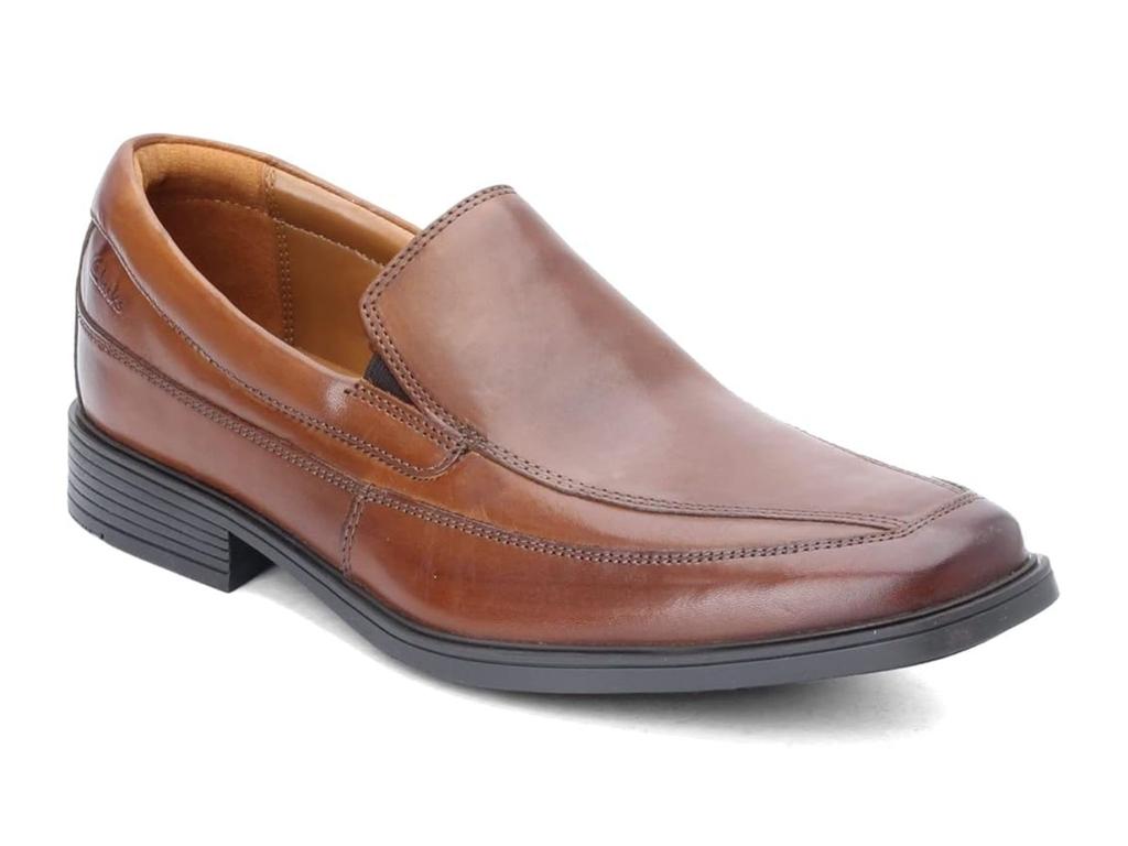 Clarks Tilden Loafers in Dark Tan Leather. Picture: Amazon Australia