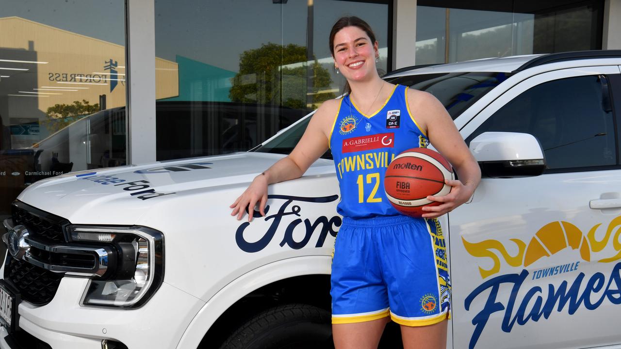 Townsville Basketball Season Launch. Townsville Flames' Alex Fowler at Carmichael Ford. Picture: Evan Morgan