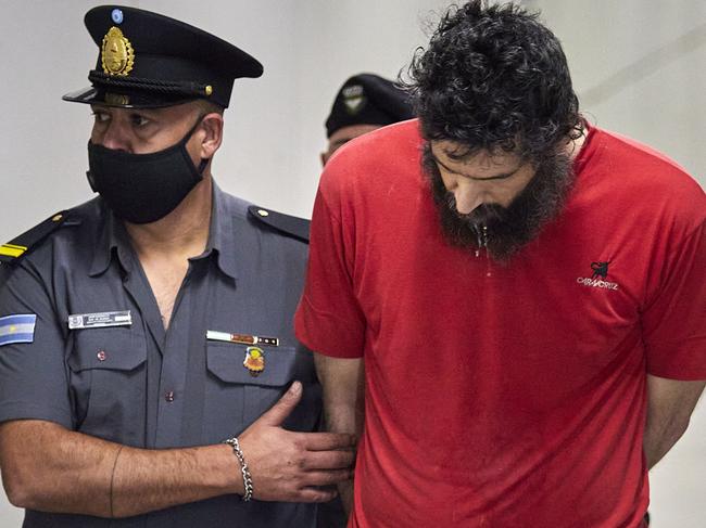 Gilad Pereg was sentenced to life in jail over the murders of his mother Pyrhia Sauroussy and aunt Australian professor Lily Pereg in 2019. Picture: Alexis Lloret/Getty Images