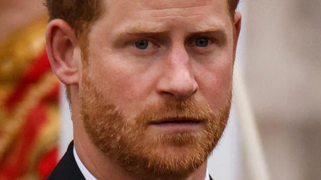 Britain's Prince Harry, Duke of Sussex leaves Westminster Abbey after the Coronation Ceremonies of Britain's King Charles III and Britain's Queen Camilla in central London on May 6, 2023. - The set-piece coronation is the first in Britain in 70 years, and only the second in history to be televised. Charles will be the 40th reigning monarch to be crowned at the central London church since King William I in 1066. Outside the UK, he is also king of 14 other Commonwealth countries, including Australia, Canada and New Zealand. (Photo by Odd ANDERSEN / AFP)