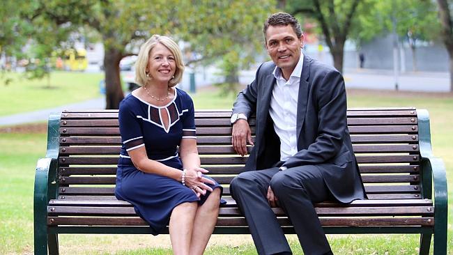 Culture trainer Patti McCarthy with Transdev executive Michel van Maanen. Picture: Aaron Francis