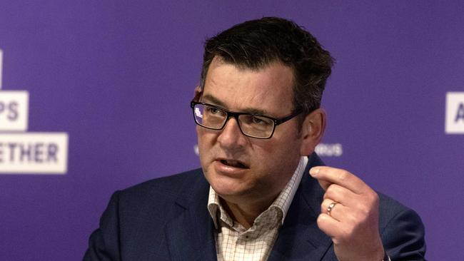 QAnon followers believe Daniel Andrews is in Guantanamo Bay. Picture: NCA NewsWire / David Geraghty