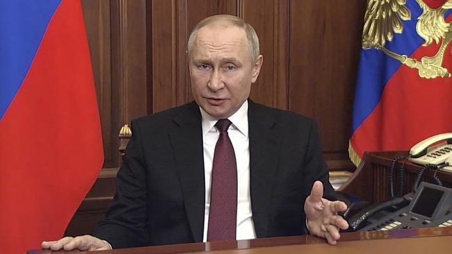 Russian President Vladimir Putin announces a 