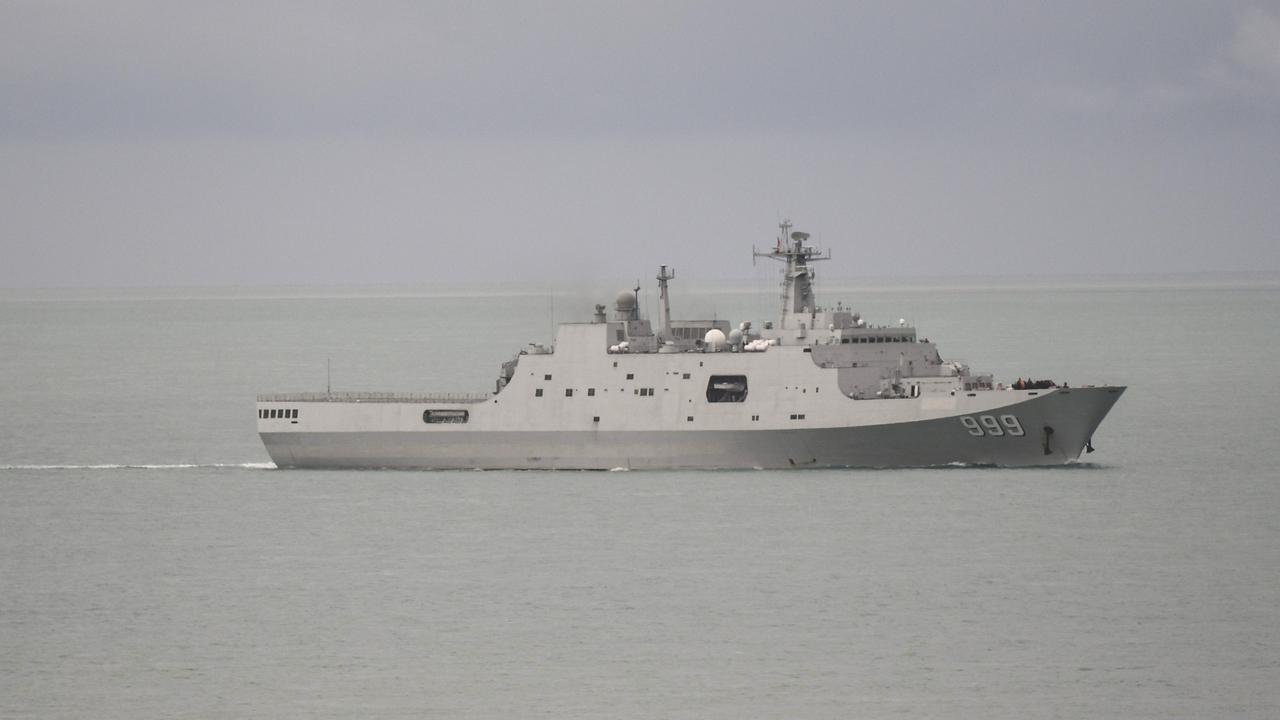 A Chinese navy ship fired a military-grade laser at an RAAF aircraft that was monitoring it in the Arafura Sea.