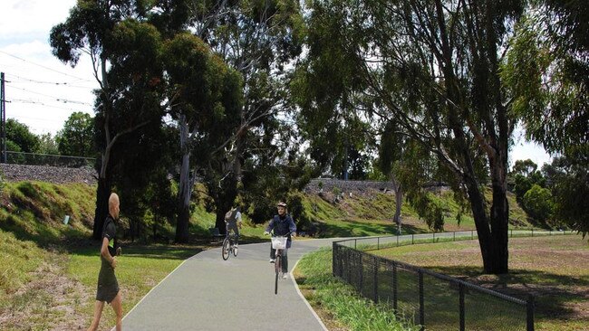 Artist’s impression of the proposed shared path in Rushall Reserve.