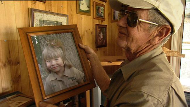 Bob Irwin with a photo of a young Bindi Irwin. Picture: ABC