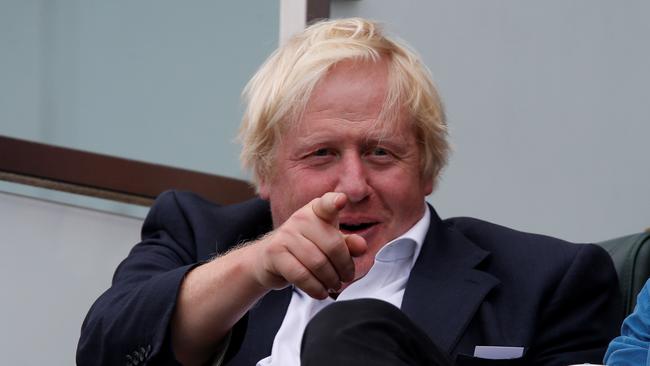 Britain's former foreign secretary Boris Johnson sits in the stands during play on the second day of the fifth Test cricket match between England and India at The Oval in London on September 8, 2018. (Photo by Ian KINGTON / AFP) / RESTRICTED TO EDITORIAL USE. NO ASSOCIATION WITH DIRECT COMPETITOR OF SPONSOR, PARTNER, OR SUPPLIER OF THE ECB