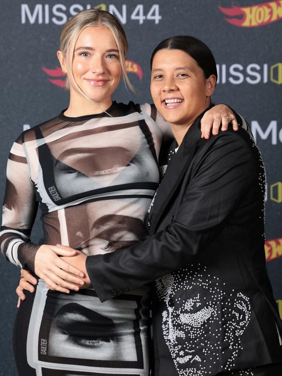 Kristie Mewis and Sam Kerr. Photo by Shane Anthony Sinclair/Getty Images for Mission 44