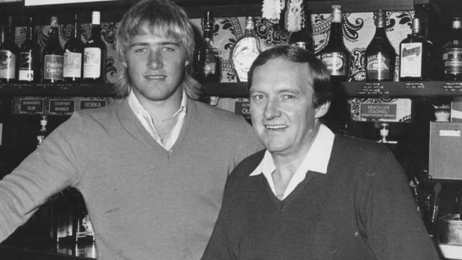 Howard Lockett (right) with his son Tony Lockett. Picture: Supplied.