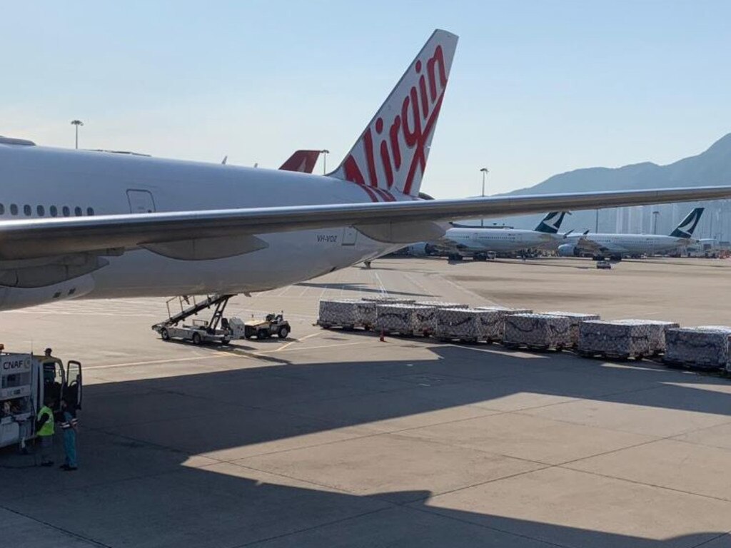 Virgin Australia carried more than 700,000 hand sanitisers from Hong Kong to Australia