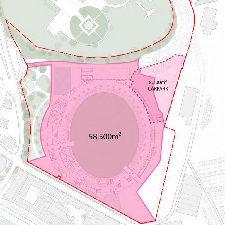 Macquarie Point Stadium precinct footprint. Picture supplied