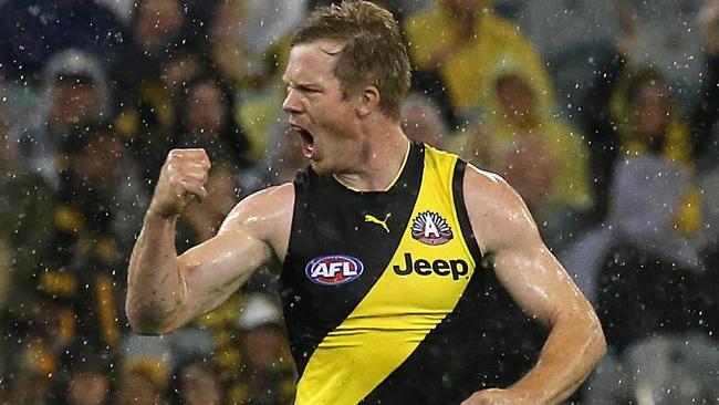 Liam Jones faces a tough opponent in Jack Riewoldt this week. Picture: Wayne Ludbey