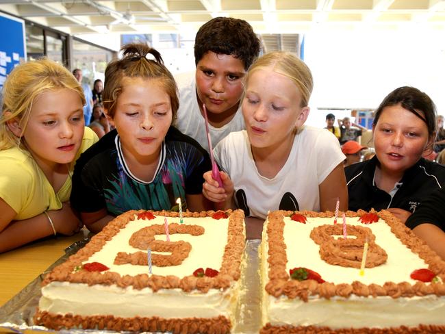 Maddi, Amanda, Walter, Lily and Makaylah celebrate Stewart House turning 85