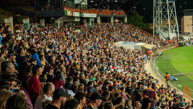 Fans swarmed to TIO Stadium for the blockbuster NRL match between Parramatta Eels and Brisbane Broncos. Pic: Pema Tamang Pakhrin