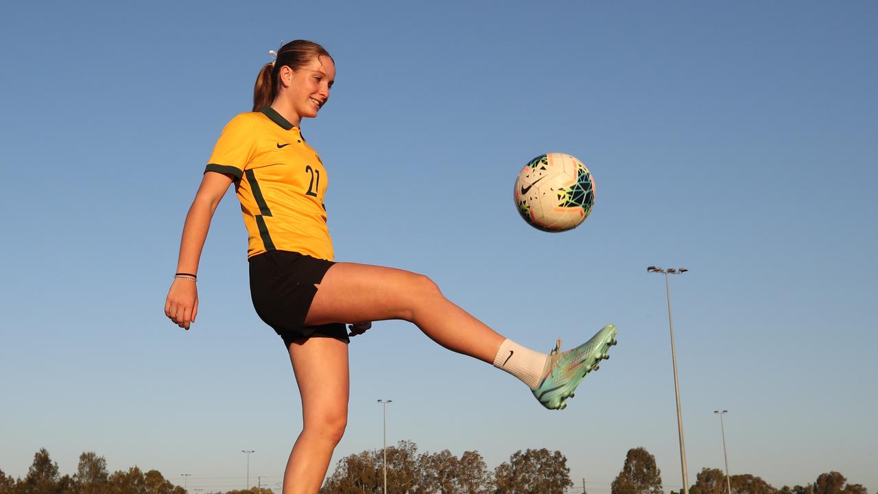 Shelby McMahon in 2017 when she was named captain of the U17 Australian Junior Matildas. Picture Glenn Hampson