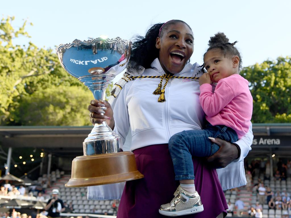 Serena Williams with daughter Alexis Olympia. Picture: Hannah Peters/Getty Images