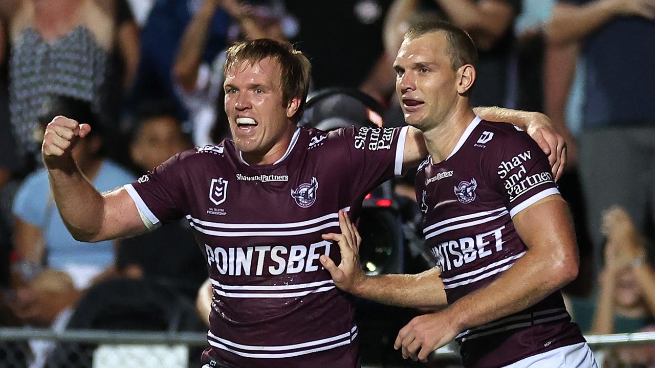 Jake Trbojevic (left) is set for an early return, while the Sea Eagles insist brother Tom is not carrying an injury. Picture: Getty