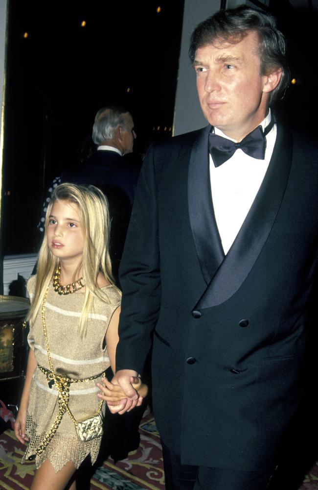 Donald Trump and Ivanka Trump at the Plaza Hotel for a Maybelline ‘Look of the Year’ event in 1991. Picture: Ron Galella/WireImage