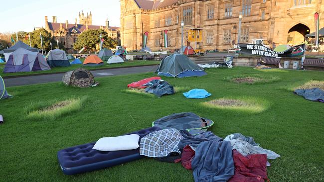 A large majority of the protesters left the area overnight. Picture: Rohan Kelly