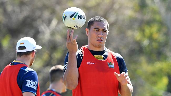 Leilani Latu at Titans training. Picture: AAP Image