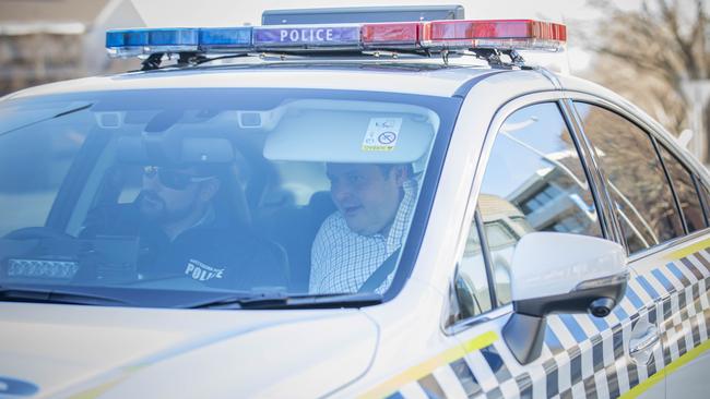 Will Fowles is taken by police from the Canberra hotel. Picture: Sean Davey/The Australian