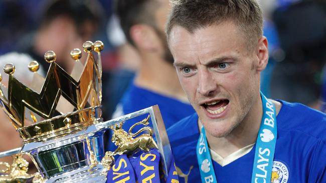 Leicester City's English striker Jamie Vardy.