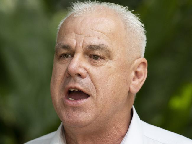 BRISBANE, AUSTRALIA - NewsWire Photos JANUARY 29, 2020. Peter Biagini from the Transport Workers Union speaks at a press conference as the Senate Committee Inquiry into the impact of Covid-19 on aviation takes place in the Brisbane CBD.  Picture: NCA NewsWire /Jono Searle