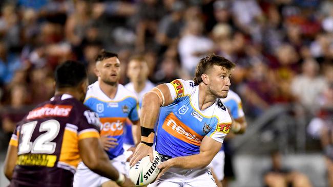 Jai Arrow was solid for the titans, making up for his sin-binning with a try in the second half. Picture: Getty Images.