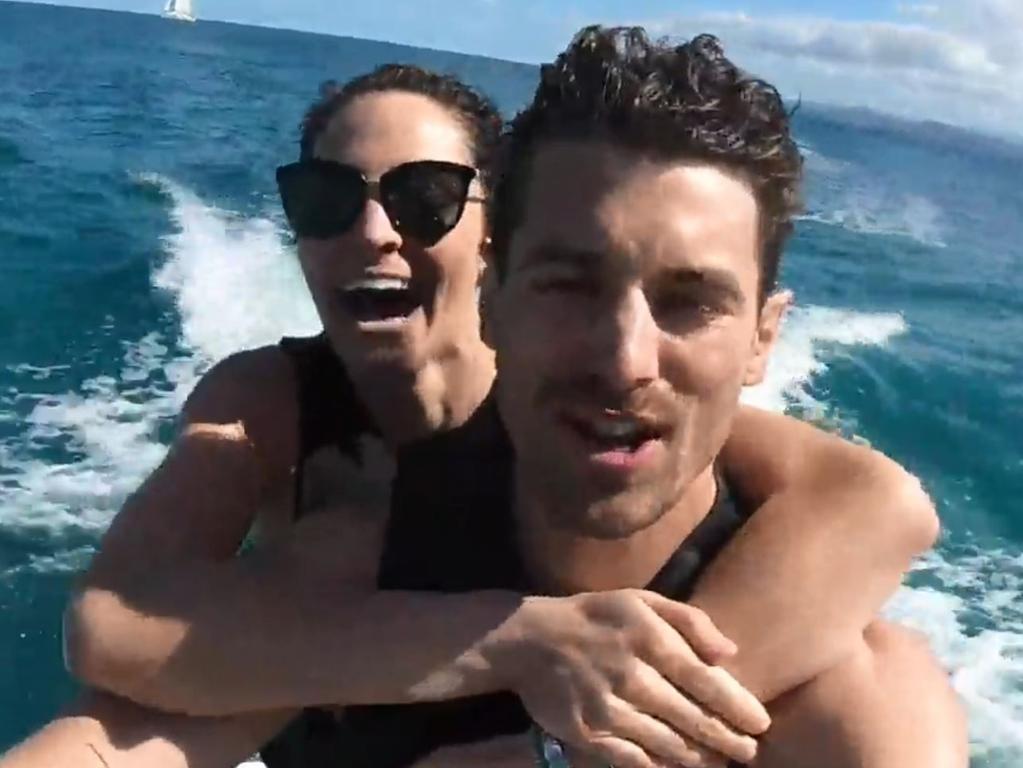 The loved-up couple went jetskiing — but Matty lost his Go-Pro.
