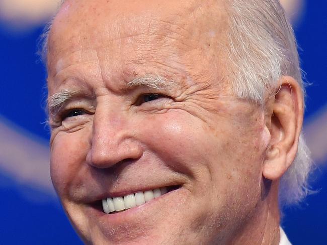 US President-elect Joe Biden delivers remarks at The Queen in Wilmington, Delaware, on November 10, 2020. - President-elect Joe Biden said November 10, 2020 he had told several world leaders that "America is back" after his defeat of Donald Trump in last week's bitterly contested US election. (Photo by Angela Weiss / AFP)