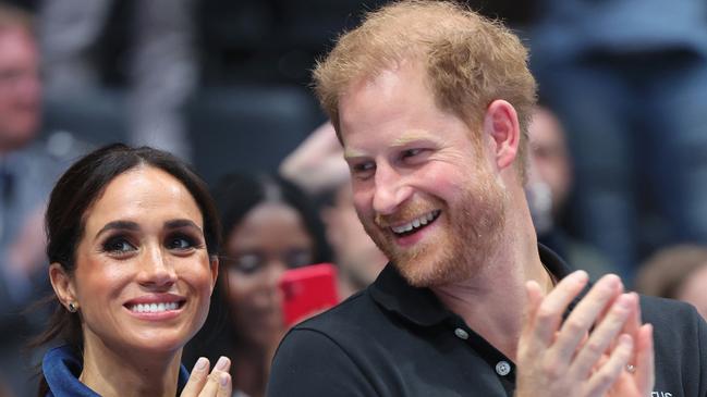 DUESSELDORF, GERMANY - SEPTEMBER 15: Meghan, Duchess of Sussex and Prince Harry, Duke of Sussex attend the sitting volleyball finals at the Merkur Spiel-Arena during day six of the Invictus Games DÃÂ¼sseldorf 2023 on September 15, 2023 in Duesseldorf, Germany. Prince Harry celebrates his 39th birthday today. (Photo by Chris Jackson/Getty Images for the Invictus Games Foundation)