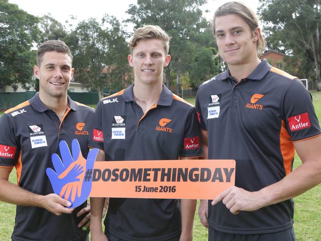 Josh Kelly, Lachie Whitford and Jack Steele from the GWS Giants are supporting DoSomething Day.