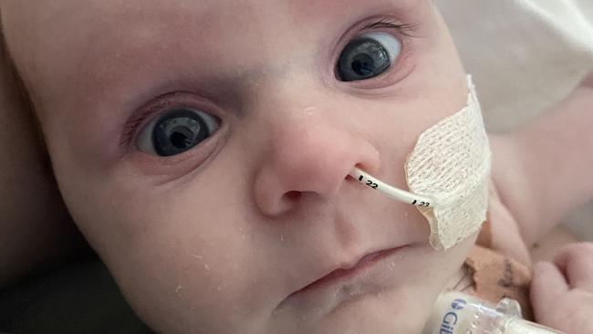 Tiny Lucy Armbruster is at the Queensland's Children Hospital receiving treatment for the condition she was born with, and her family has had to relocate from Gympie to Brisbane.