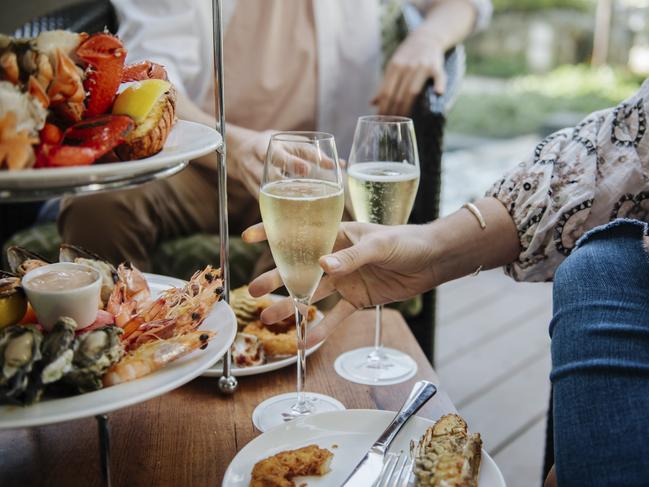 Christmas Day seafood tower and champagne lunch for couples at Chapter and Verse Bar and Lounge at the Surfers Paradise Marriott Resort and Spa