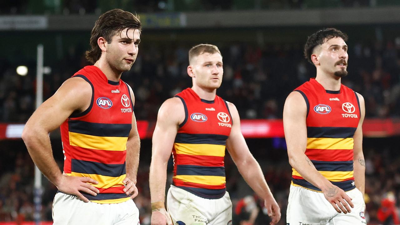 Adelaide flopped on the road again. Picture: Michael Willson/AFL Photos via Getty Images