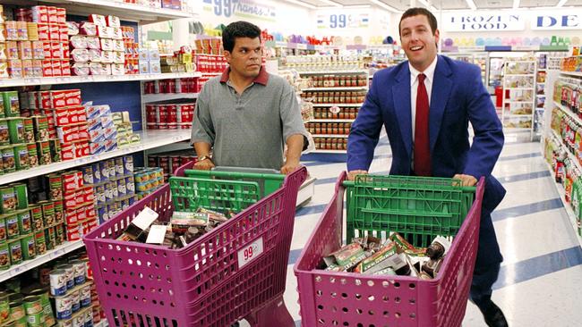 Sandler with Luis Guzman in the 2002 film Punch Drunk Love.