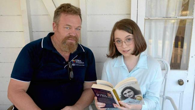 ANNE ON STAGE: Director David Sinnamon and actor Giselle Atlas bring the Anne Frank story to life at the Walter Reid Cultural Centre on Friday. Picture: Jann Houley