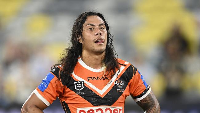 Jarome Luai and the Tigers fell agonisingly short against the Panthers. (Photo by Ian Hitchcock/Getty Images)