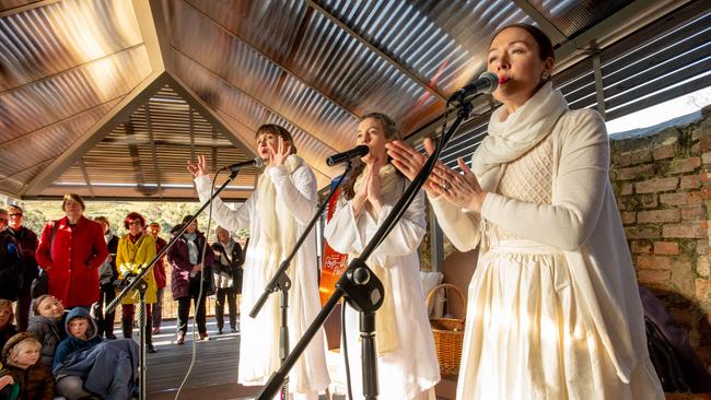 The Clementines, performing at the Cascade Female Factory in South Hobart, as part of Festival of Voices in 2018. Picture: Alastair Bett