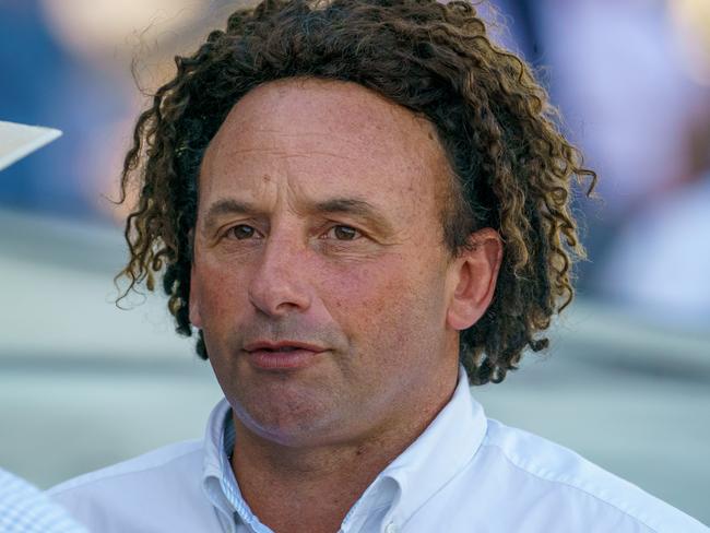 Trainer Simon Zahra after winning  the Robert Taranto Handicap  at Caulfield Racecourse on April 03, 2021 in Caulfield, Australia. (Jay Town/Racing Photos via Getty Images)