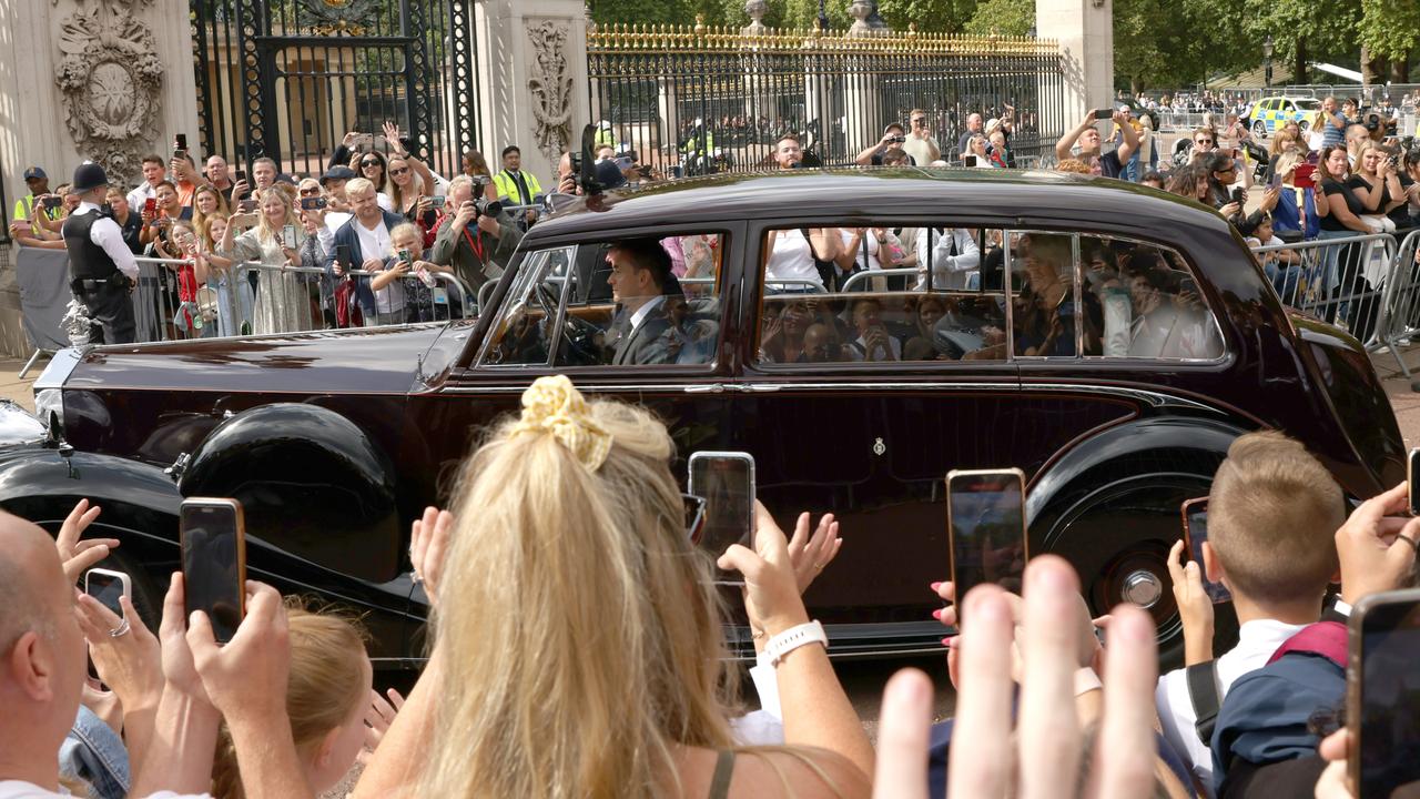 The car carrying Queen Consort Camilla. Picture: Hollie Adams/Getty Images