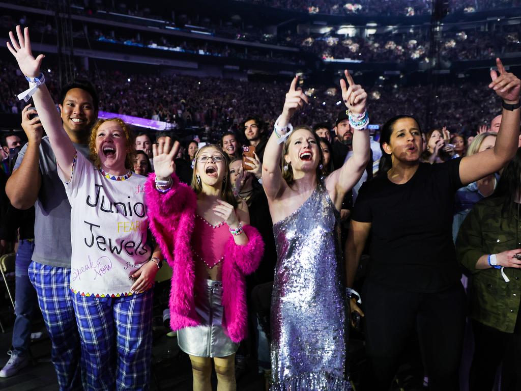 Fans sing along in Allegiant Stadium in Las Vegas, Nevada. Picture: Ethan Miller/TAS23/Getty Images