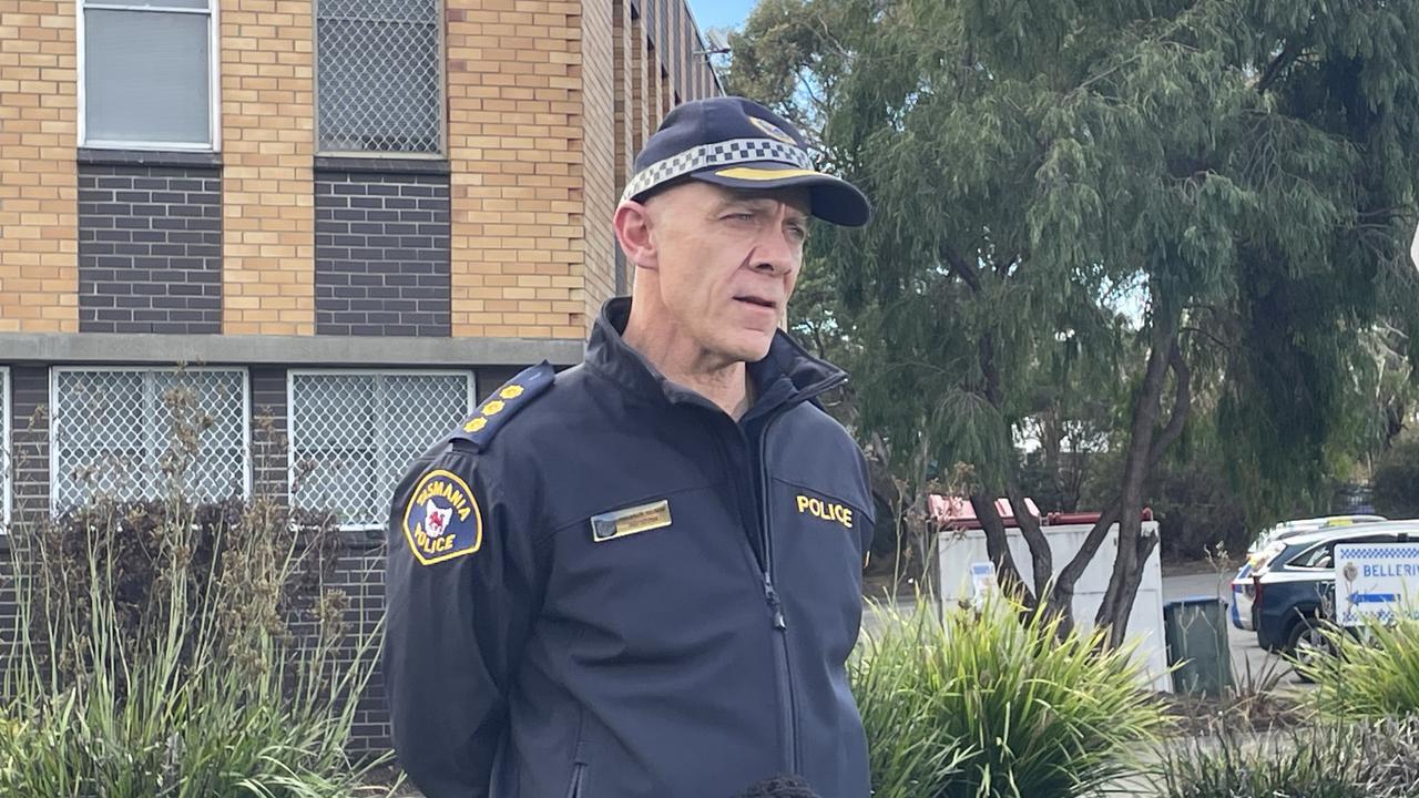 Tasmania Police Inspector Andrew Keane at the Bellerive Police Station on Wednesday.