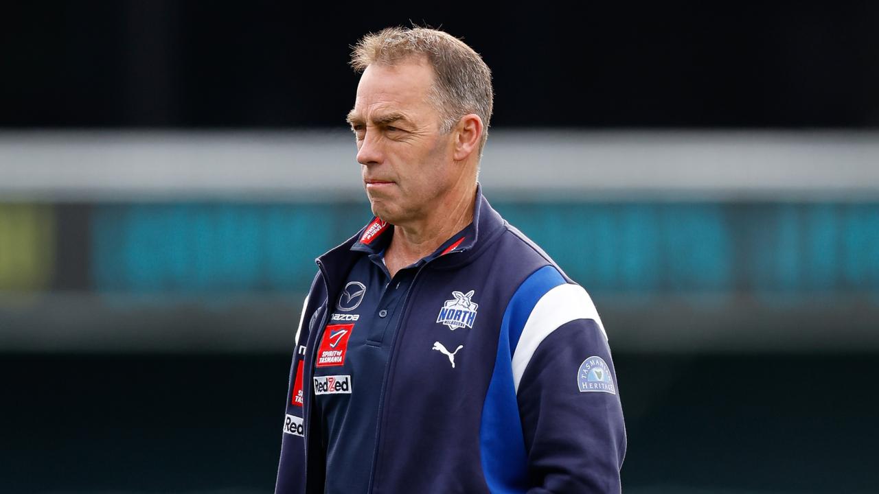 North Melbourne coach Alastair Clarkson says he hopes he can defend himself in court against allegations of racism made by former Hawthorn players and their partners. Picture: Dylan Burns / Getty Images