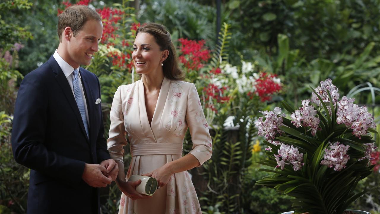 The prince and princess smile at Singapore Botanical Gardens during the Diamond Jubilee tour on September 11, 2012. Picture: Danny Lawson – Pool/Getty Images