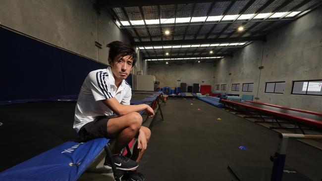 Wei Jun Lee, owner of Skybound Gymnastics, has been forced to close down his Burleigh Heads business. Picture: Glenn Hampson.