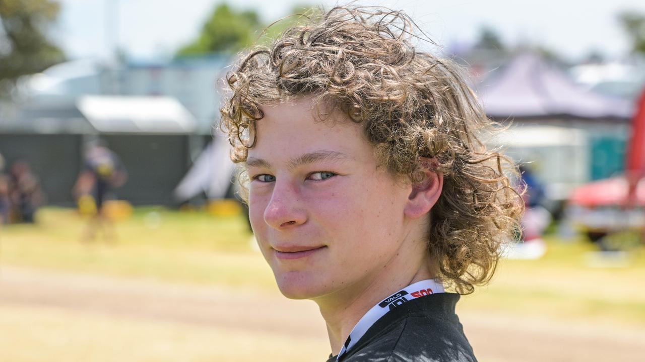 Blake Tracey vying for best mullet at the VALO Adelaide 500. Picture: Brenton Edwards